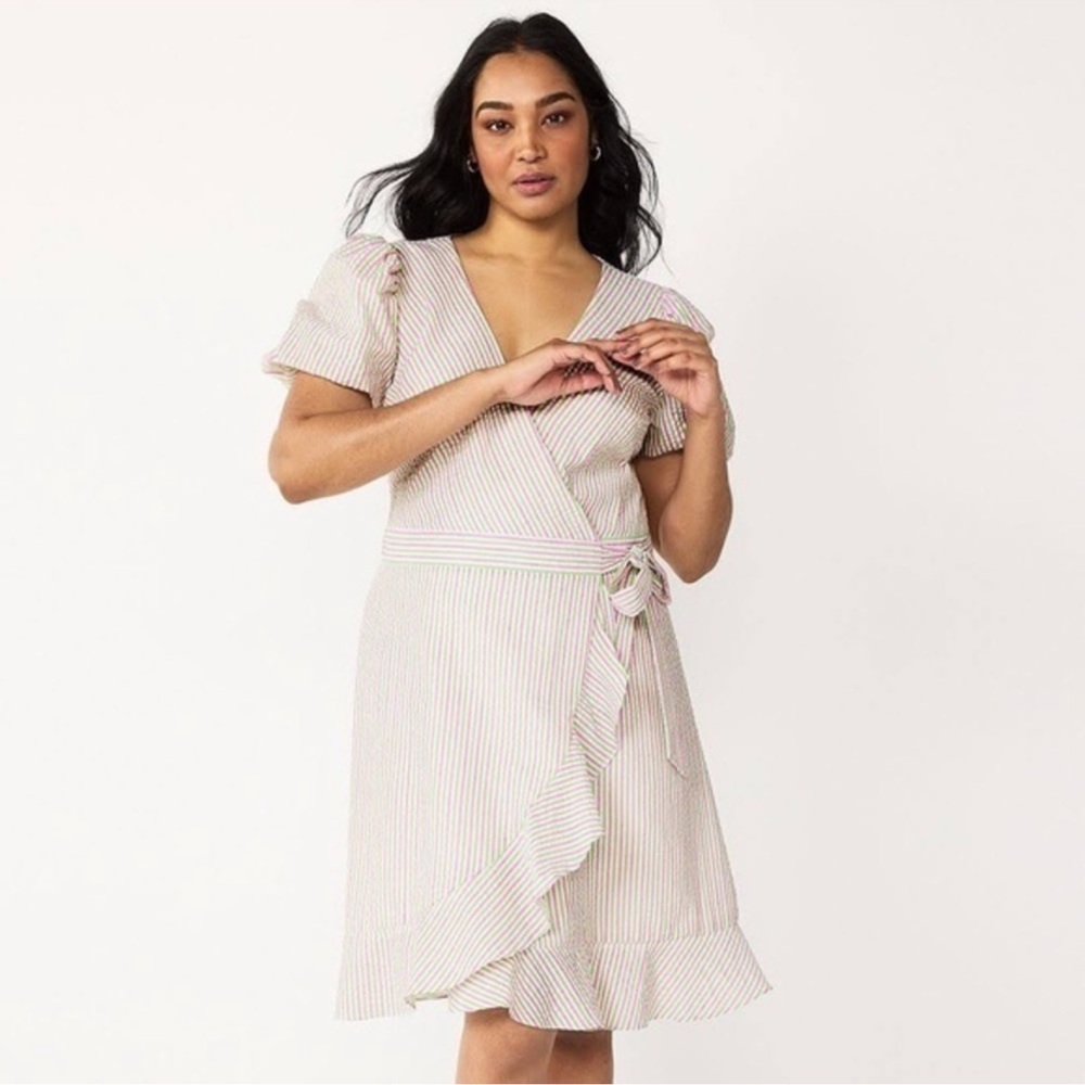 Draper James RSVP Striped Wrap Dress M